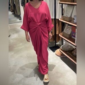 Linen Pink Maxi Dress